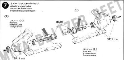 ブリッツァービートル　７．ホイールアクスルの取り付け　組立説明書