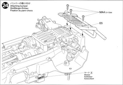 タミヤ CC-01ランドクルーザー40 組立説明書 ２４．バンパーの取り付け