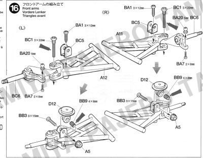 三菱パジェロウイリー　１６．フロントアームの組み立て