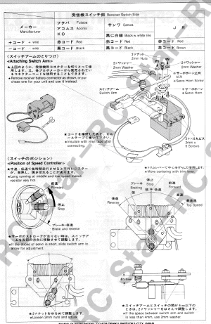 ９５６スピードコントローラー説明書（裏面）